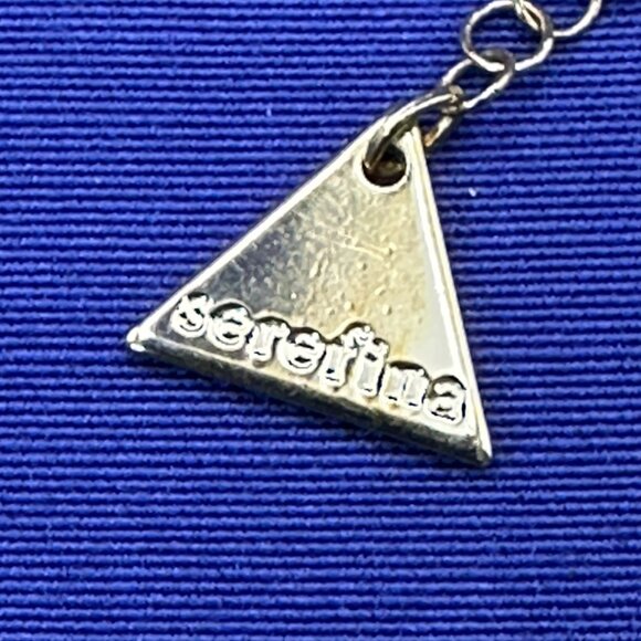 Serefina “Paper Clip” Chain & Light Green/Gray Stone Pendant Necklace - Picture 11 of 14